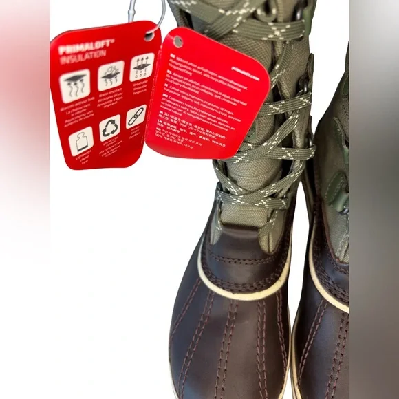 L.L. Bean Women's Olive and Chocolate Winter Canvas Boots - Picture 5 of 6